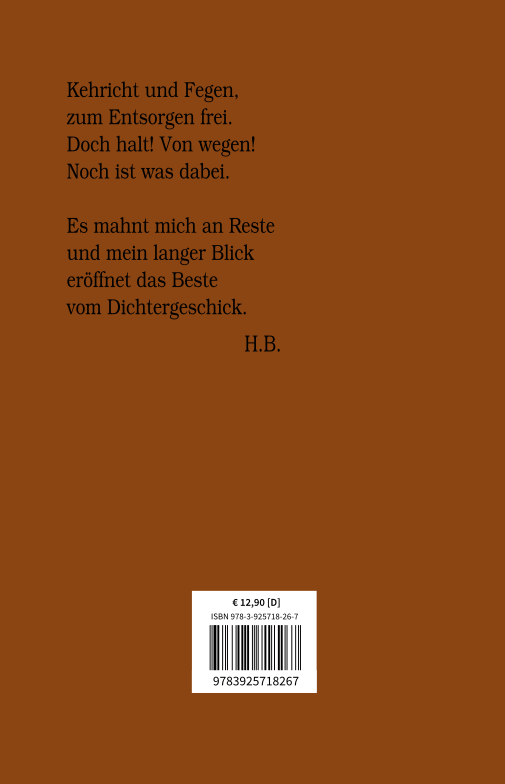 Dichterstube - Kehricht Band 1, Buchrückseite - © 2016 MA-Verlag
