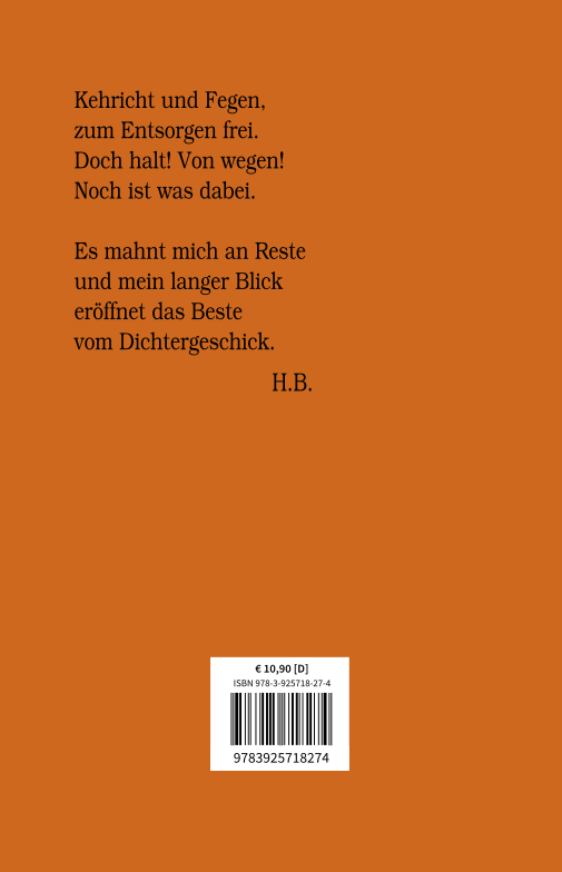 Dichterstube - Kehricht Band 2, Buchrückseite - © 2016 MA-Verlag
